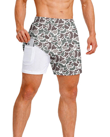 Camo Print Beach Shorts